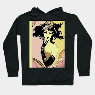 ART DECO OP ART DOLLY GIRL  RETRO POSTER PRINT Hoodie